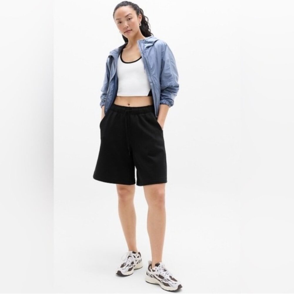 NWT Athleta Heavyweight Terry Bermuda Shorts in Black